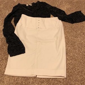 Addiction white pencil skirt